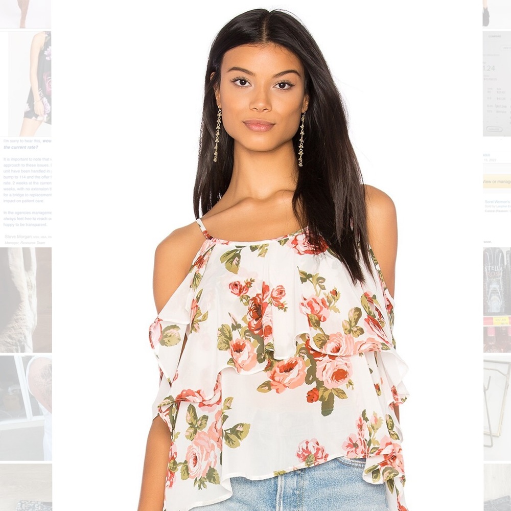 Show Me Your Mumu - Romance Ruffle Top in Rosie Posie - Small